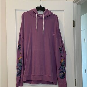 Quiksilver, Purple Women's Hoodie with Planet Design, XL
